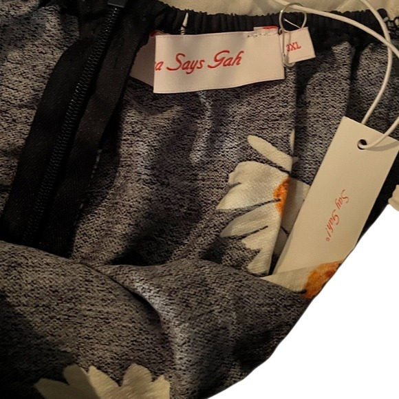 Lisa Says Gah Daisy Floral Mini Dress Babydoll Navy Empire Waist 3XL NWT - Picture 7 of 9